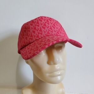 Michael Kors MK Pink Allover Trademark Logo Baseball Hat Cap NWT